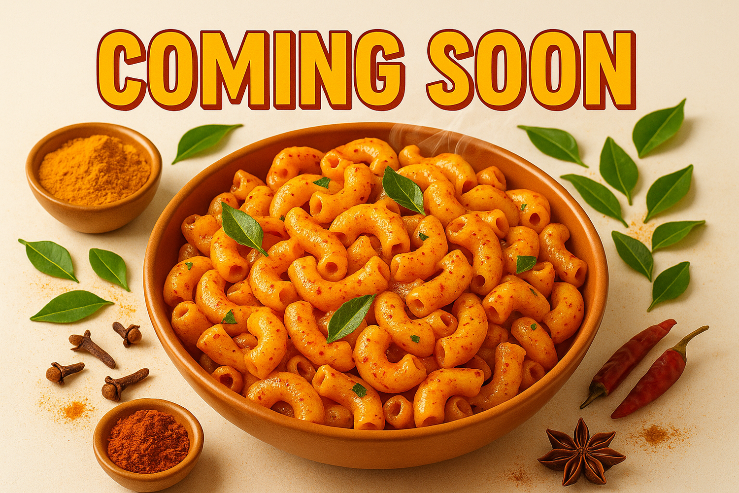 Food item masale Macaroni pasta noodles coming soon