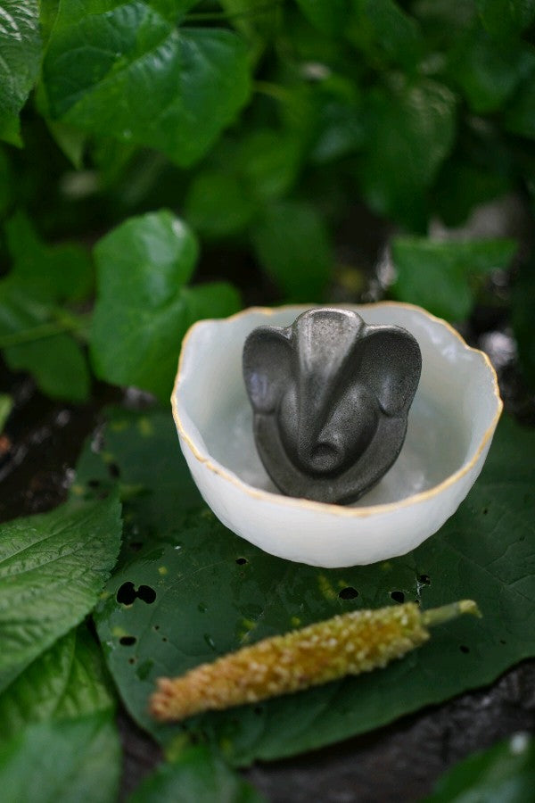 Pyrit )Sri Ganpati ji ) Celenite With Money Bowl